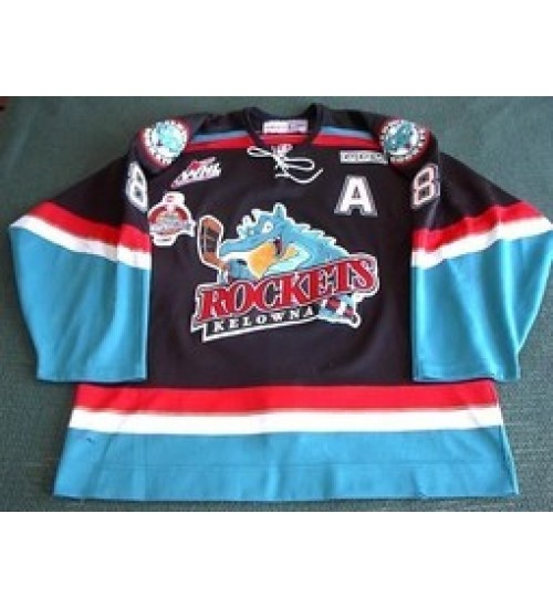 Custom WHL Kelowna Rockets 03 04 Tyler Mosienko Road Hockey Jersey Black